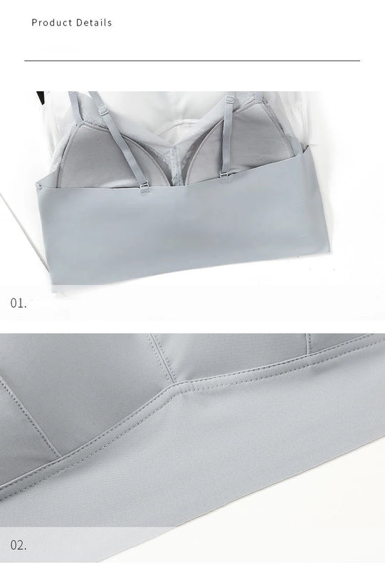New Women's Seamless Mulberry Silk Bralette, Wire-Free Nude Feel Bra Camisole