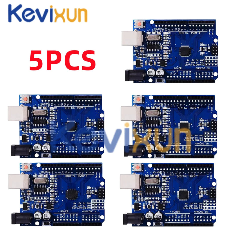 1-10PCS UNO R3 CH340G MEGA328P Chip for Arduino UNO R3 + USB/TYPE-C CABLE ATMEGA328P-AU Development Board 16Mhz