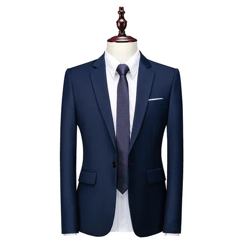 22 Color Men's Suit Jacket, Single Button V-neck Dress Coat Black Blue Red Slim Blazer Asian Size Terno Masculino, M-5XL 6XL