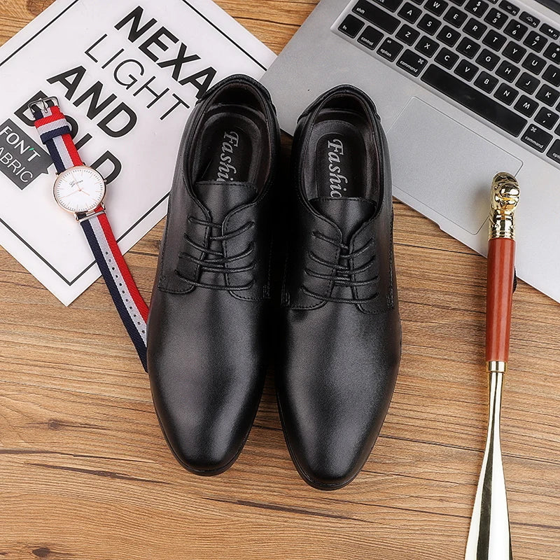 New Brand Men's Genuine Leather Business Shoes Soft Soles for Comfortable Office Business Wear Daily Casual Men's Driving Shoes