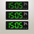 Voice Control Alarm Clock Digital Temperature Date 2 Alarm USB Powered Always On Snooze Table Clock Night Mode 12/24H LED Clock
