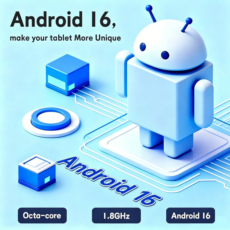 ANRY 10.1" Android 16 Tablet PC Octa Core 12GB RAM 128GB ROM WiFi Bluetooth 5000mAh Dual Cameras GPS Student Learning PC Tablet