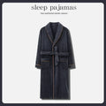 2026 Men's Autumn Winter Flannel Pajama Robes Thickened Warm Lace Up Bath Robes Men Loose Lounge Homewear Coral Fleece Nightgown