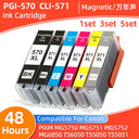 1SET 570 571 PGI-570 CLI-571 Ink Cartridge Compatible For Canon PIXMA MG5750  MG5751 MG5752 MG6850 TS6050  TS5050 TS5051 Printer