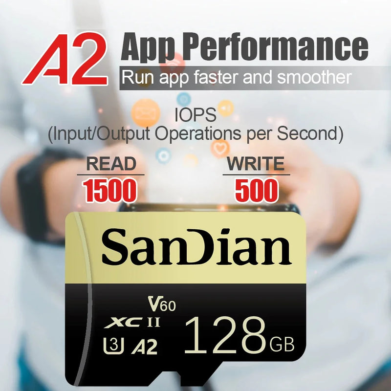 High Speed Memory Card 128GB 256GB 512GB Micro TF SD Card U3 V30 A2 with Adapter for Nintendo Switch Phone Gaming Memory Card