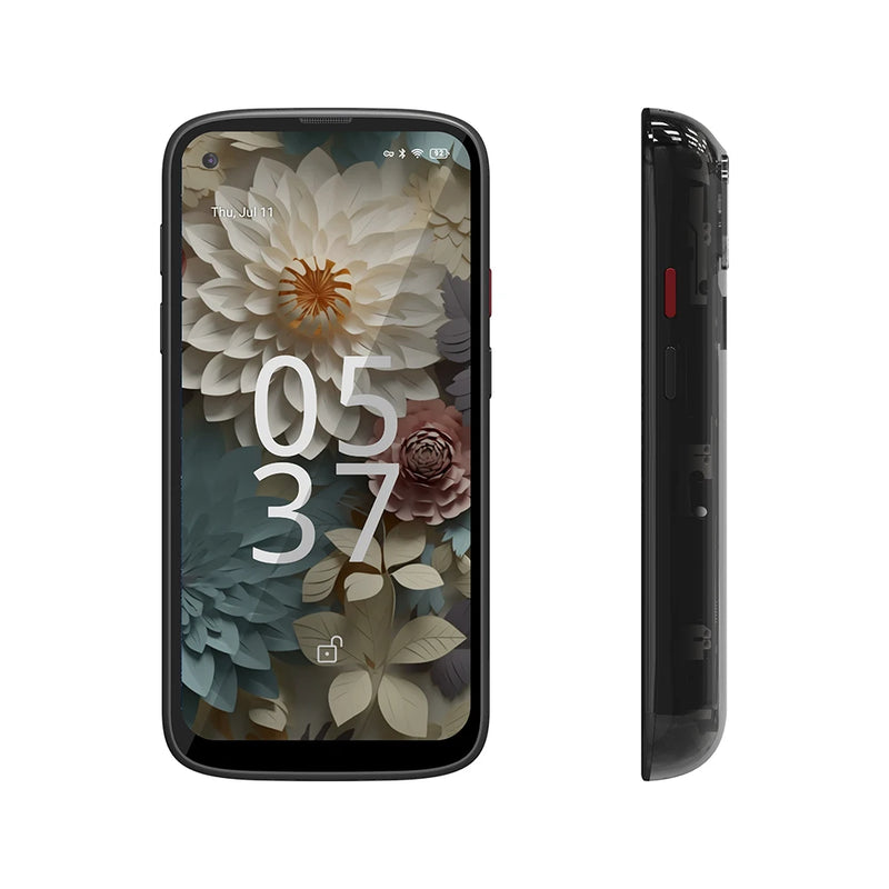 Unihertz Jelly Max, Small 5G Android 14 Black Smartphone with 66W Fast Charging Multiple Languages Support.