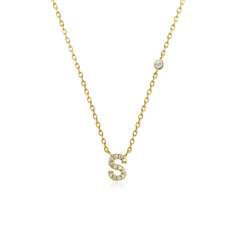 ANDYWEN 925 Sterling Silver Gold Small 26 Letters A- Z Zircon CZ Pendant Monogram Necklace Me 2020 Initial Alphabet M A Jewelry
