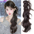 XIYUE Chinese Style Claw Clip Ponytail Braid Wig for Women, Elegant Updo, Natural Synthetic Hair Extension