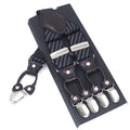 Men's Casual Fashion Leather Suspenders Adjustable High Quality Belt Strap Braces with 6 Clips