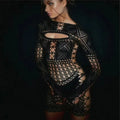 Sex Dress Jumpsuit with hollowed out tight lace and sexy hip hugging skirt casual women's long dresses daring lingerie woman xxx