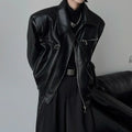 American PU Leather Coat Bomber Men Autumn Leather Men's Lapel Zipper Biker Men Clothing Coat Streetwear