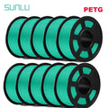 SUNLU PETG 3D Filament 1KG Biodegradable 1.75MM 10Rolls Bright Color Good Toughness Excellent Acid Alkali Weather Resistance