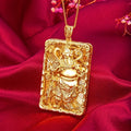 Real 18 K Gold Men's Square Tiger Pendant for Men Father Bro Pure Classic Wedding Gold Pendants Without Chain Fine Jewelry Gifts