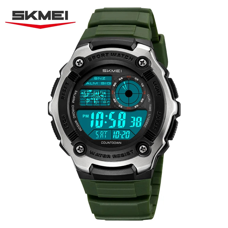 SKMEI 2517 Military Electronic Light Watch Sports LED Watches 5BAR Waterproof Digital Wrist Watch For Men Reloj Hombre