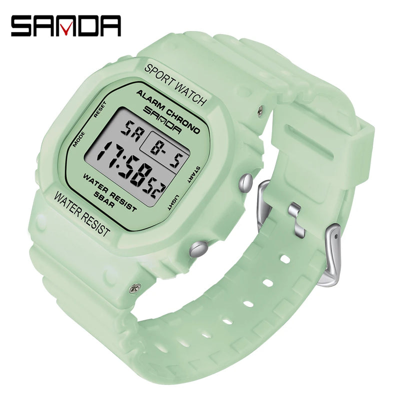 SANDA New Style Fashion Boys Girls Watches Waterproof LED Digital Watch Clock Lady G Style Sport Student Watch Relogio Feminino