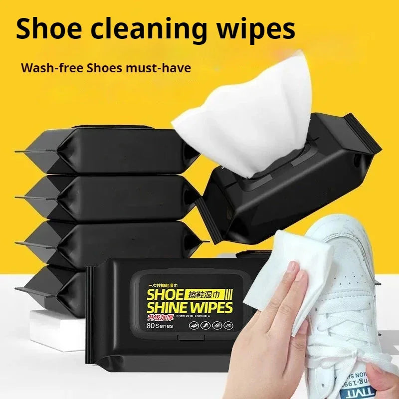 12/30/80PCS NEW Portable Disposable Powerful Cleaning Shoes Cleaner Wipes Sneakers Cleaner Wipes Shoe Cloth Work on White Shoes