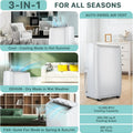 14,000 BTU Portable Air Conditioners Cools up to 750 Sq.Ft, 3-in-1 Quiet Portable AC Unit with Cool, Dehumidifier & Fan, Sleep Mode, 24H Timer, Remote Control & Installation Kits