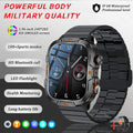 2025 New Military Grade Smart Watch Men 1.96" AMOLED Screen 5ATM Waterproof Simming Sports Fitness Tracker BT Call Smartwatches