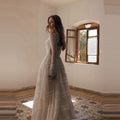 Simple Wedding Dresses A Line Woman's Sexy Lace Shiny - View 3 | SAMAG