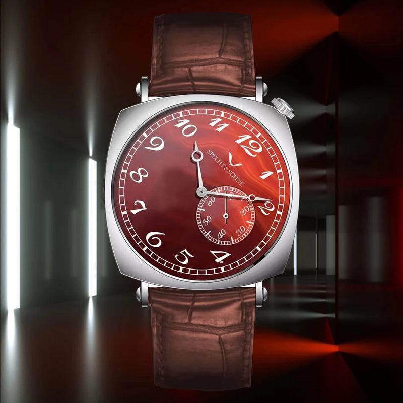 New Specht & Söhne 1921 Men's Automatic Mechanical Watch Vintage Watch Sapphire Genuine Leather Stainless Steel 50M Waterproof