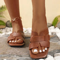 Hot Sale Summer Daily Beach Travel Vacation Walking Shoes Fashion New Soft Lightweight Square Toe Women's Casual Flat Slippers
