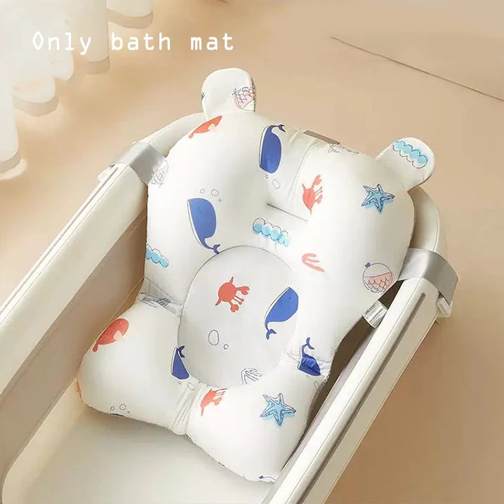 Baby Bath Seat Support Mat  Infant Anti-Slip Soft Comfort Body Cushion Foldable Baby Bath Tub Pad Chair Newborn Bathtub Pillow
