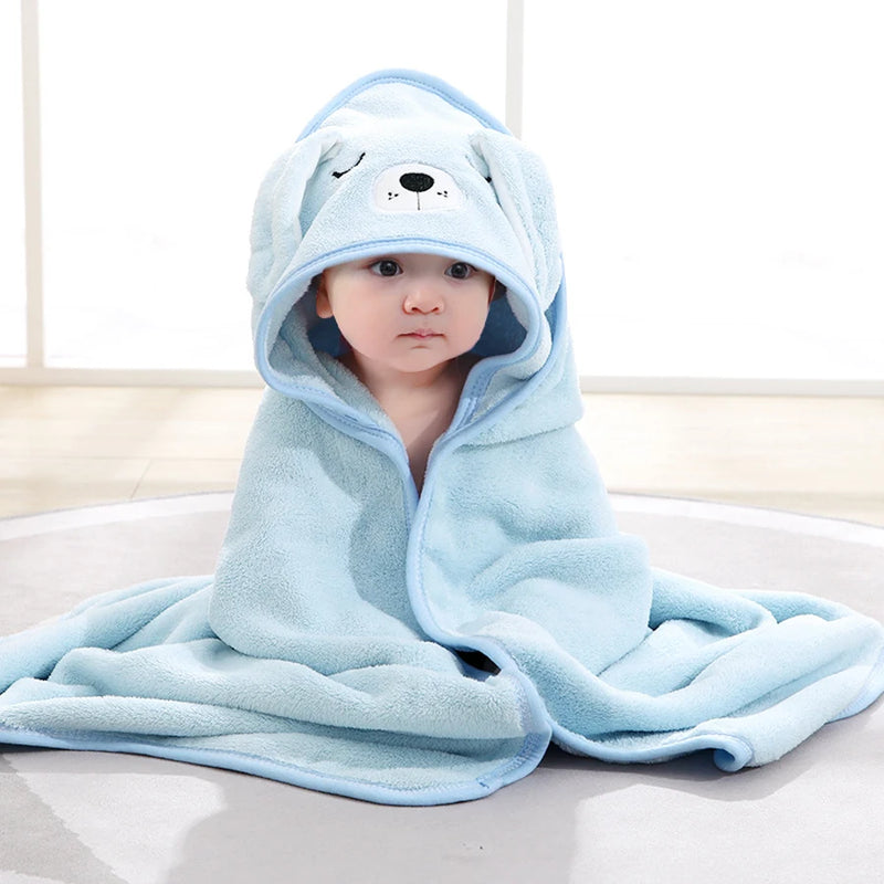 1 Piece of Infant Bathrobe, Baby Bath Towel, Bath Towel for Boys and Girls, Large Towel with Hood, Baby Swaddle Blanket, Newborn Baby Children's Bath Bedding