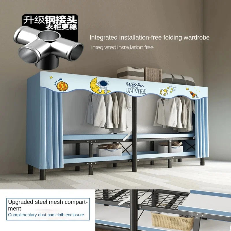Folding Steel Frame Wardrobe Installation - Free Open Closet Durable and Economic Storage Cabinet for - View 3 | SAMAG
