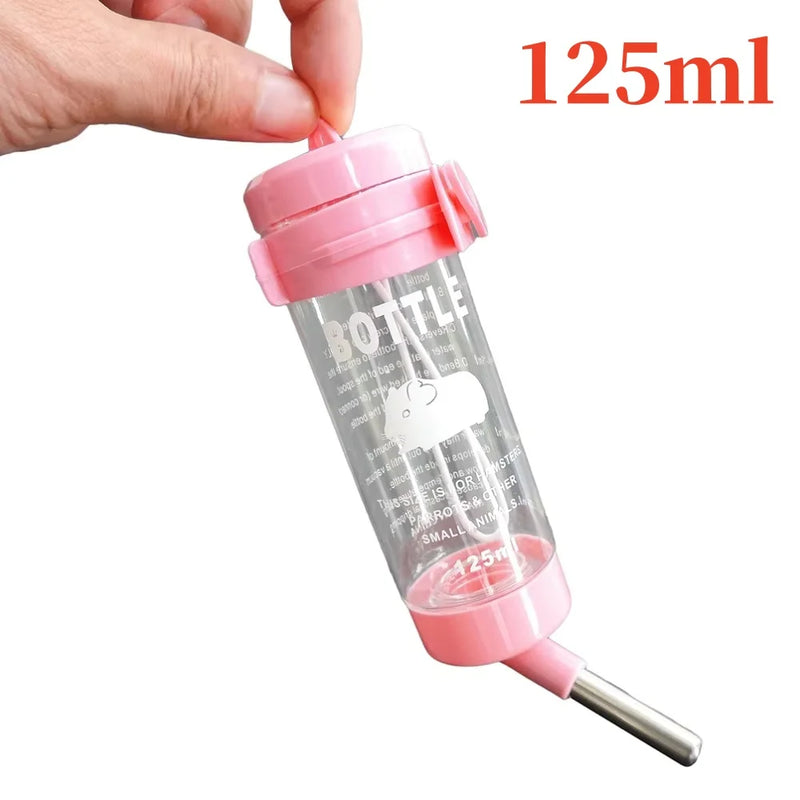 125ml Hamster Drinker Water Bottle No Drip Small Animal Water Dispenser Hanging Hamster Drinker For Guinea Pigs Hamsters Bunnies
