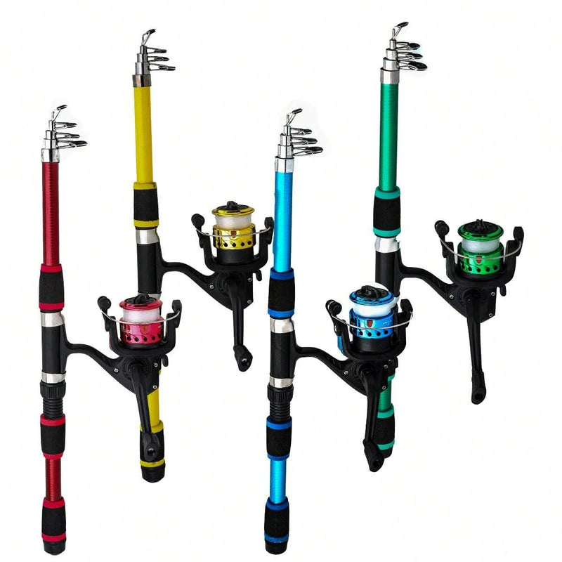 49 pcs Beginner Fishing Rod Set Portable Retractable Fishing Pole With Spinning Reel Assorted Bait Lures Fishing Gift For Men
