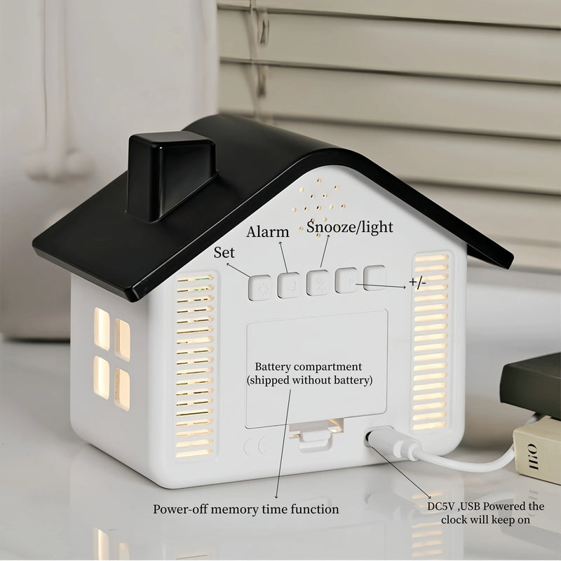 LED Digital Alarm Clock House Voice Control Date Week Brightness Adjustment Electronic Table Clock with Night Light 12/24H