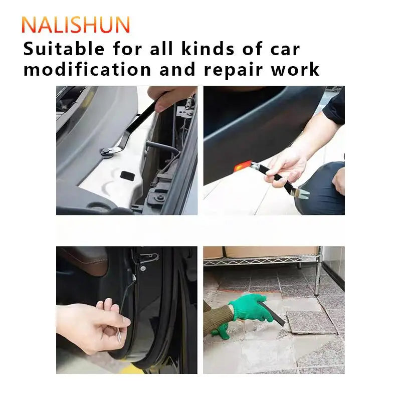 Car Audio Removal Tool Skid Plate Stainless Steel Plastic Door Plate Removal Rubber Buckle Buckle Skid Plate Driver 7pcs set