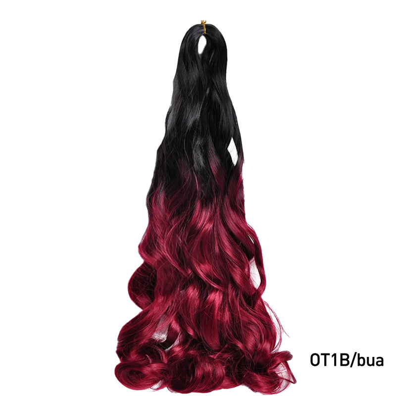 Loose Wave Braiding Hair Extensions 24" Synthetic Spiral Curls Braids Hair Pre Stretched Bouncy Braid French Curls Braiding Hair