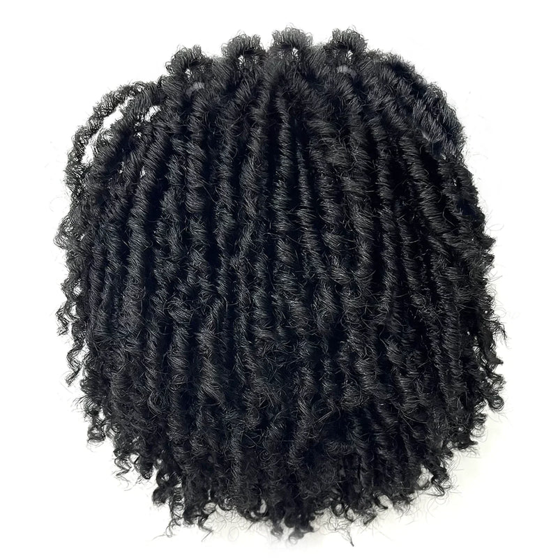 Synthetic Dreadlock Braided Half Wig Black Brown Blonde Grey Soft Faux Locs Natural Style Cosplay Costume Party Daily Anime Wigs