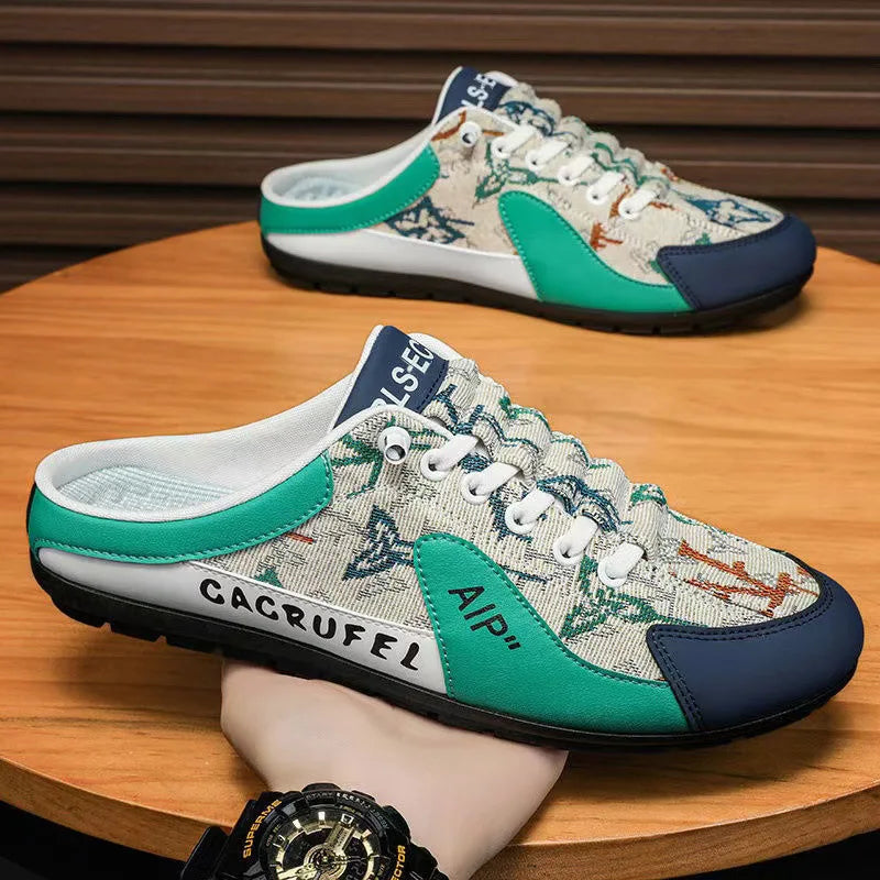 2026 Men's Fashion Soft-soled Half Slippers Men Summer Trendy Bottom Casual Shoes Breathable Slip-on Shoes Sneakers