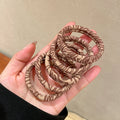 5pcs Leopard Print High Elastic Hair Ties Scrunchie Ties Women Girls High Elasticity Ponytail Holder Hair Rings Rope Accessories