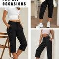 Women's Capri Yoga Pants Loose Soft Drawstring Workout - View 3 | SAMAG