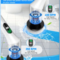 Electric Spin Scrubber 9 in 1 Cordless Cleaning Brush Telescopic Handle LED Display Wireless Bathroom Kitchen Floor Tile Cleaner