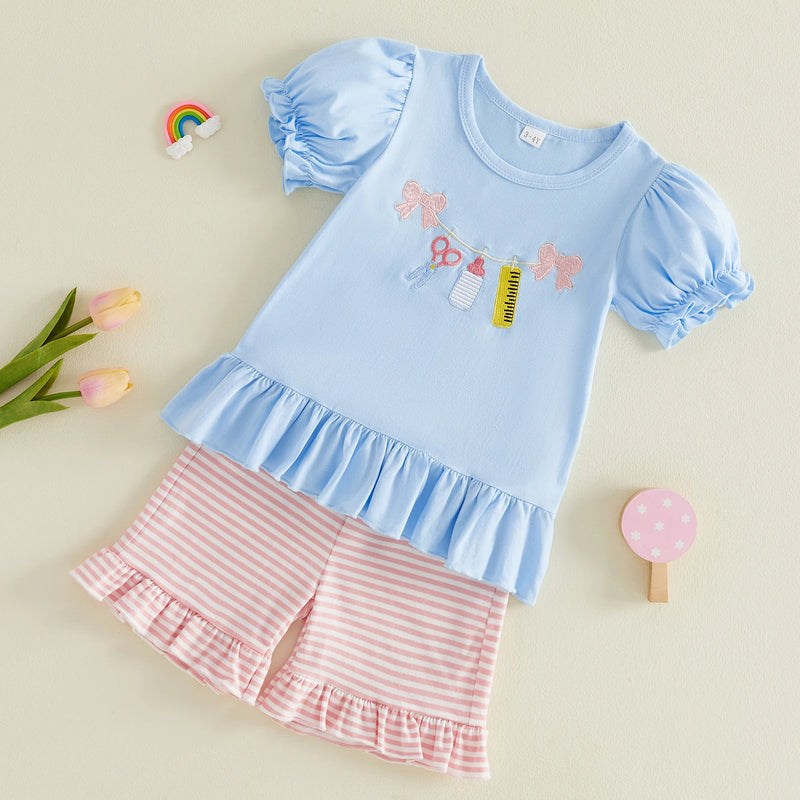 Girl s Back to School Outfit Cute Ruler Bow Embroidered - View 4 | SAMAG