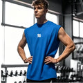 Summer men's casual wide-shoulder sleeveless vest, large-sized round-neck bird-eye fabric vest, outdoor breathable casual vest