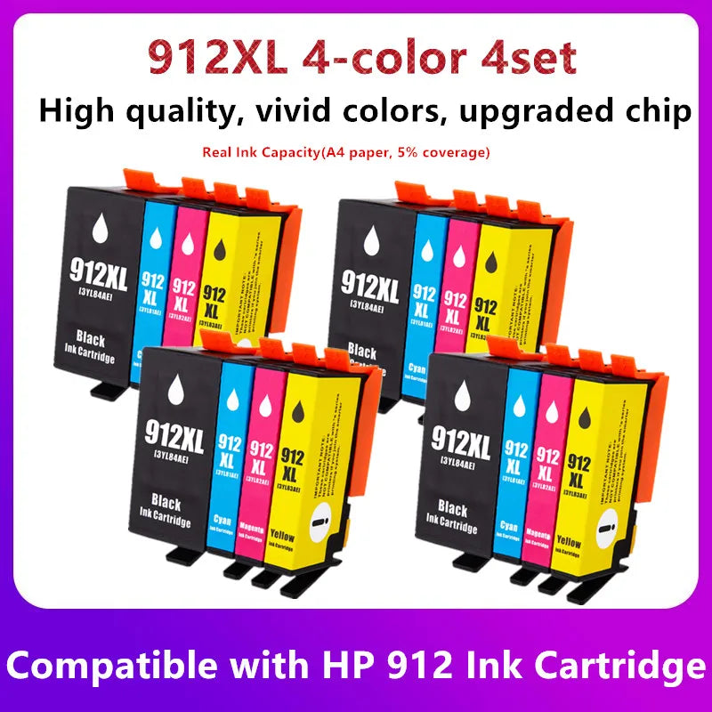 Compatible For HP 912 912XL Ink Cartridge HP912 OfficeJet 8010 8012 8013 8014 8015 8017 8018 8020 8022 8023 8024 8025 Printer