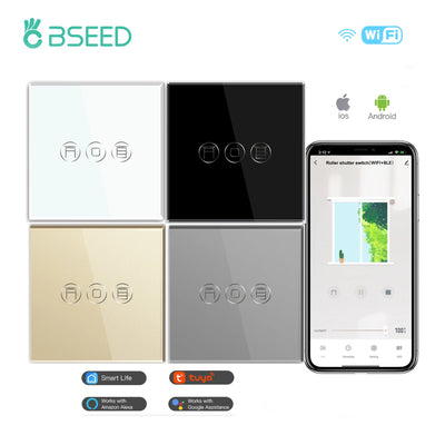 Bseed EU Standard Tuya Wifi Blind Switches Wireless Smart | SAMAG