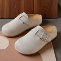 Mules Suede Platform Slippers Woman Adjustable Buckle 2026 Luxury Women's Shoes Clogs Indoor Outdoor Sandals Arch Support Slides