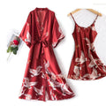 Sexy Nightwear Gown Set Women Pyjama V-Neck Pajamas Silky | SAMAG