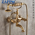 ZAPPO Shower Faucet Clawfoot Tub Shower Systerm Wall Mounted Bathroom Tub Filler with Hand Held Shower Sprayer Vintage
