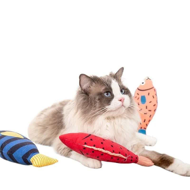 1Piece Creative Cat Toy Fish Shape Bite Resistant Catnip Cat Toy Pet Chew Toys Pet Interaction Supplies Cat Favors