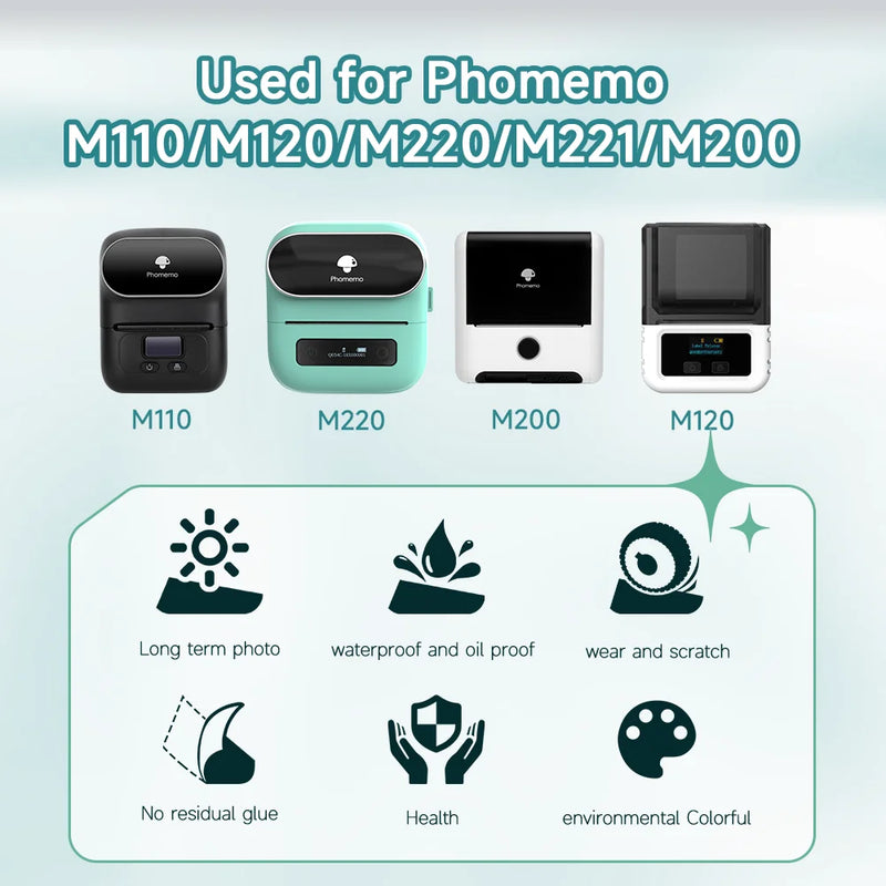 Phomemo Reflective Colour Thermal Label Sticker 40x30mm 230Pcs Each Roll Use For M108/M110/M120/M200/M220/M221/241BT/D520