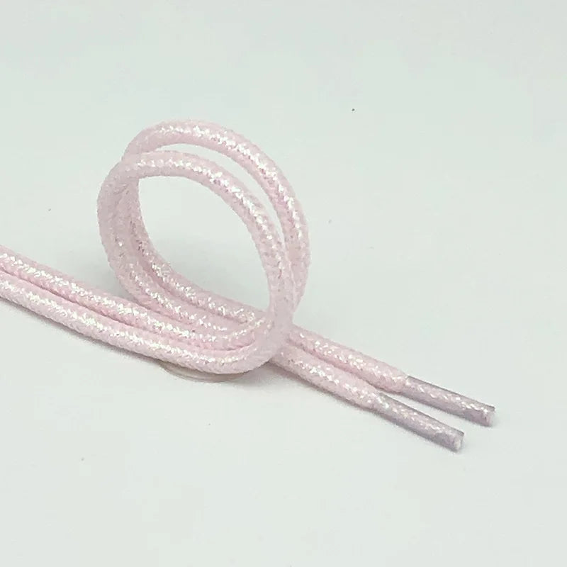 New Round Shiny Metallic Glitter Shoelaces Gold Silver Silk Shoe Laces Sports Canvas Casual Colorful Rainbow Gradient Shoelace