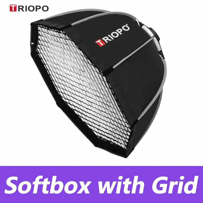 TRIOPO K3 Series 55cm 65cm 90cm 120cm Quick-Setup Octagon Softbox with Bowens Mount for LED Video Light Photography Modifier