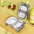 Foldable Baby Bath Tub Smart Temperature Display Newborn Tub Bear Shape Portable Shower Basin Infant Safe Bath Goods
